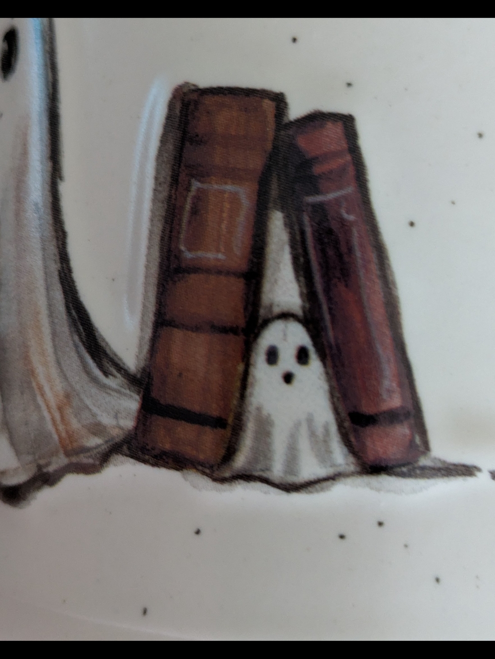 GHOST READING BOOKS
Sorry, I'm Boo-ked! Halloween Mug Cobwebs & Cauldrons NWT - Picture 5 of 8